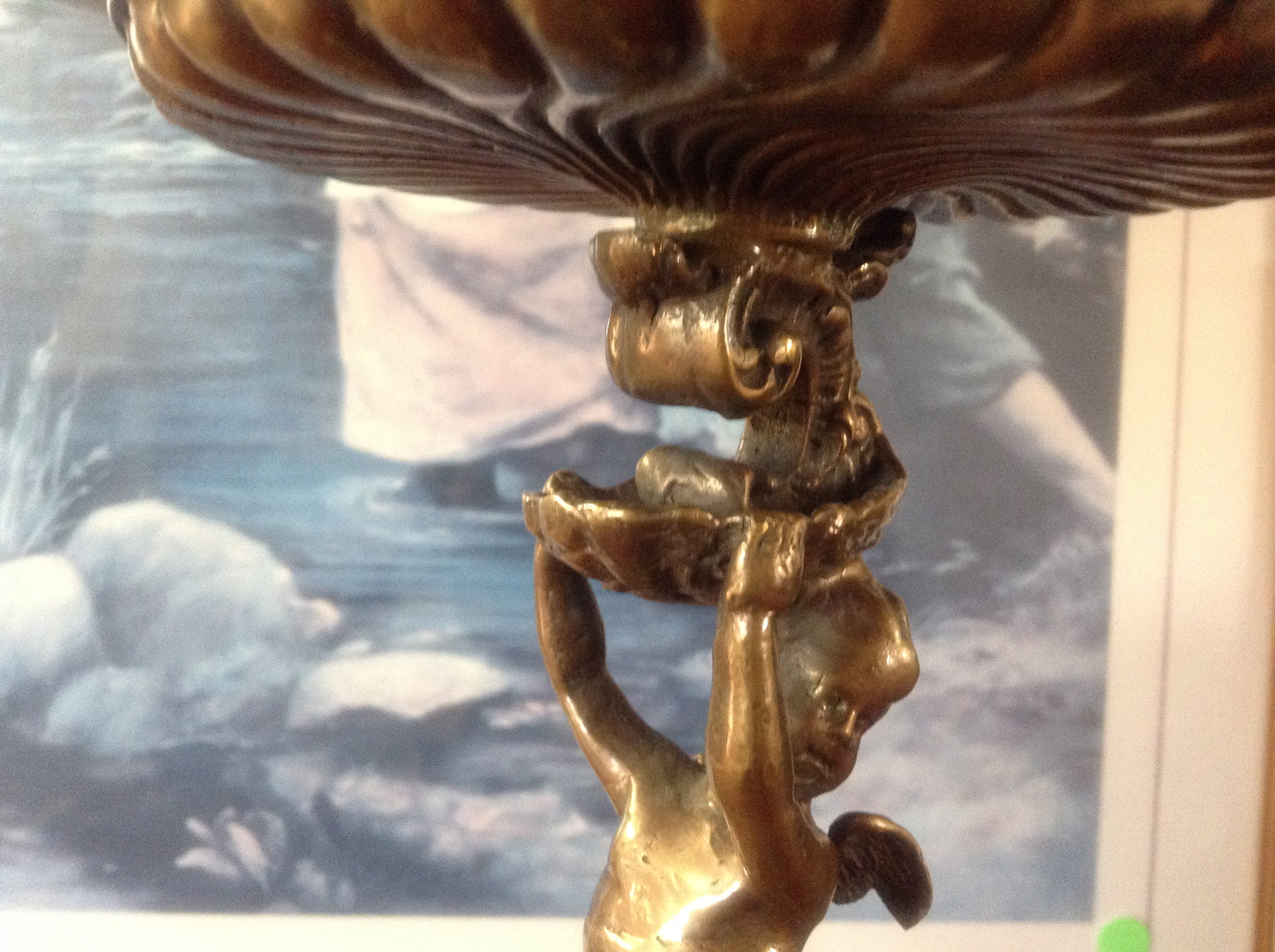 Sevres Porcelain - Pink French Style Fountain Dish w/ Gilt Bronze Cherub-Jantiques LLC.