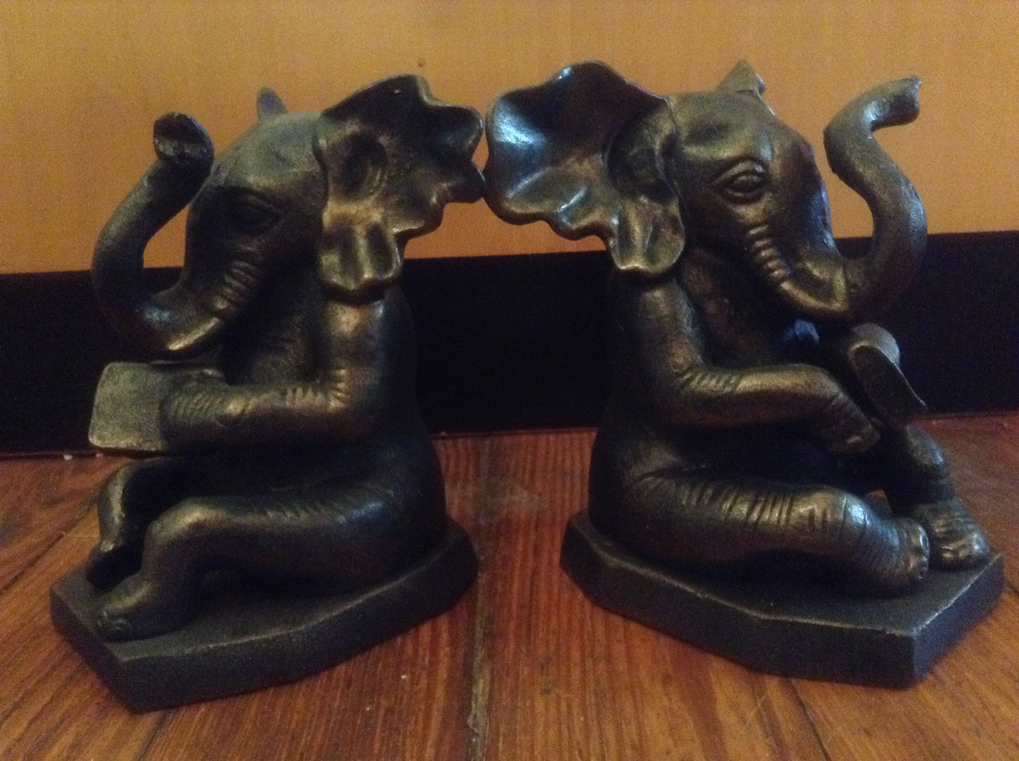 Bookends - Cast Iron Pair Heavy Elephant-Jantiques LLC.