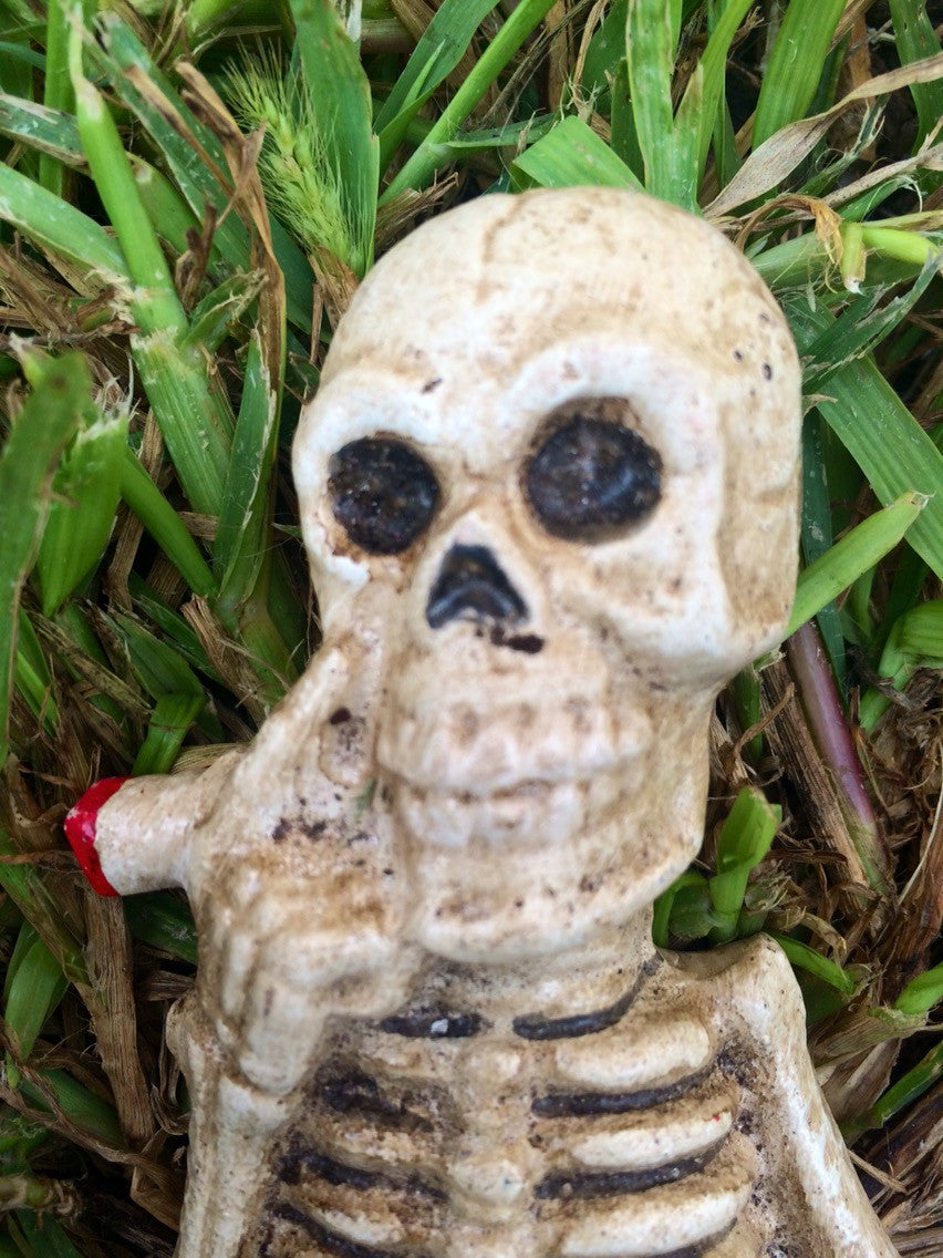 Bottle Opener - Cast Iron Smoking Skeleton-Jantiques LLC.