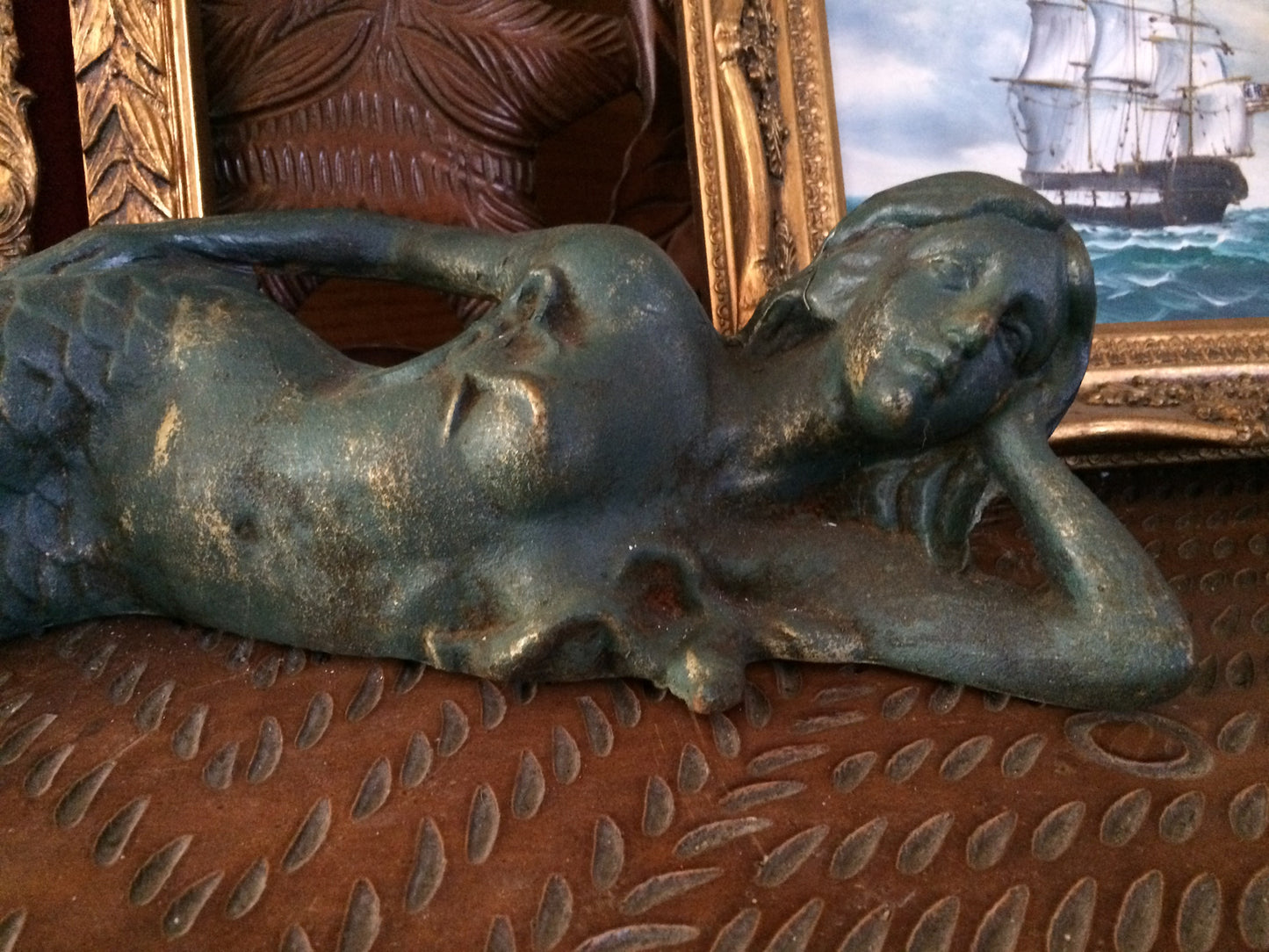 Cast Iron Mermaid - Laying Side Way-Jantiques LLC.