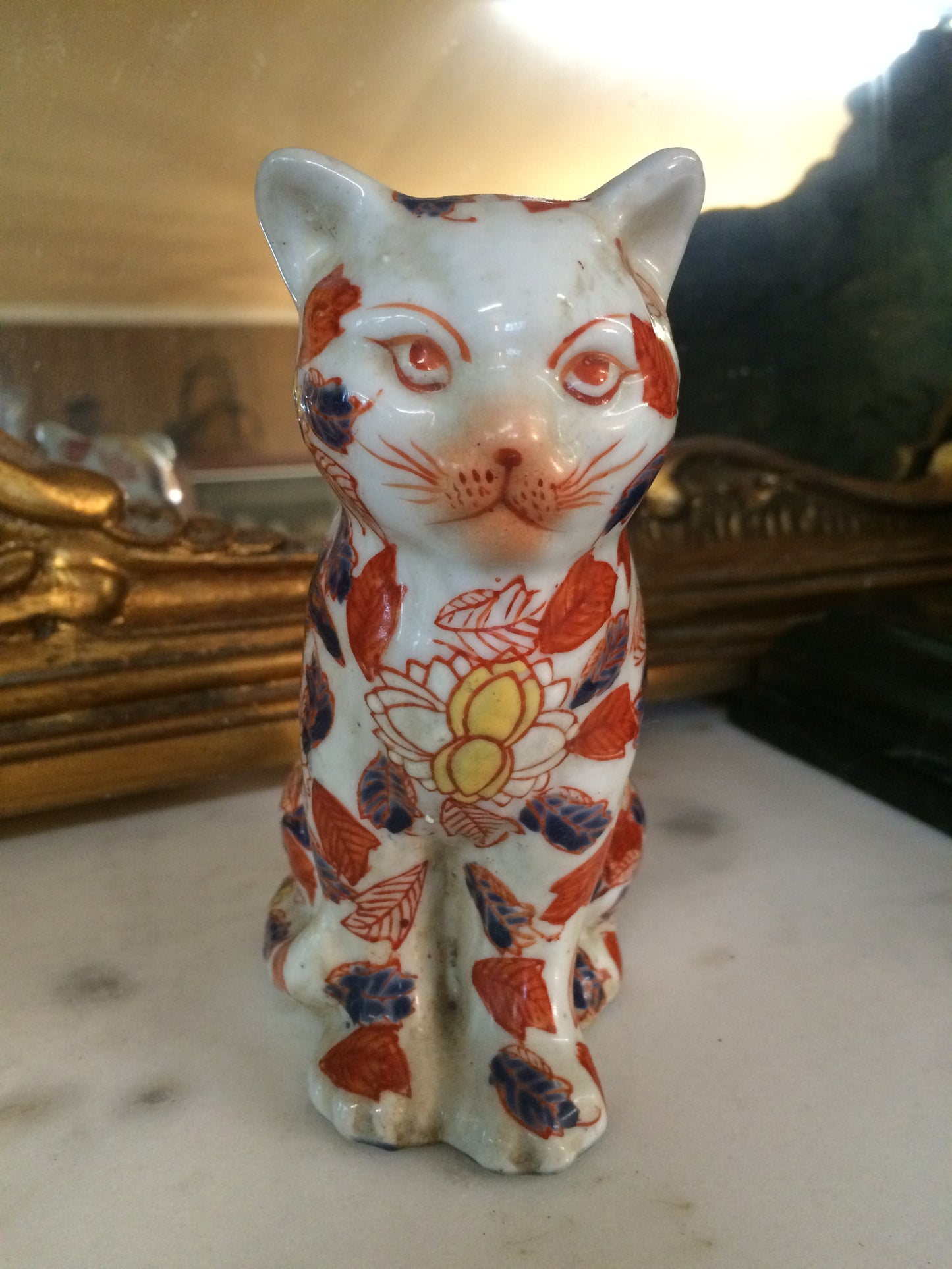 Porcelain Figurine - Imari Cat-Jantiques LLC.