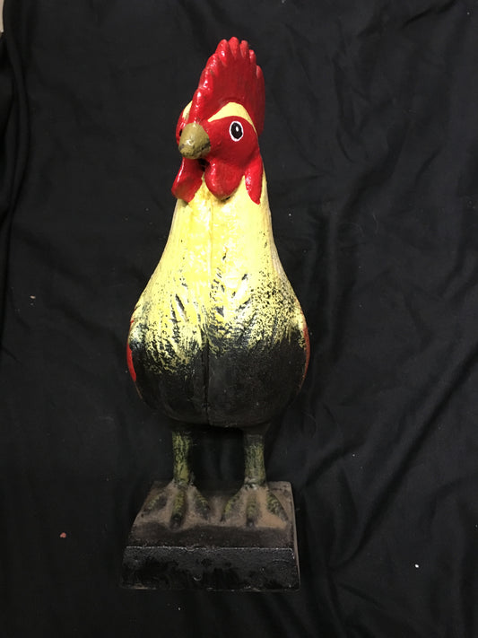 CAST IRON HAND-PAINTED ROOSTER DOOR STOP OR ITEM FOR YOUR KITCHEN-Jantiques LLC.