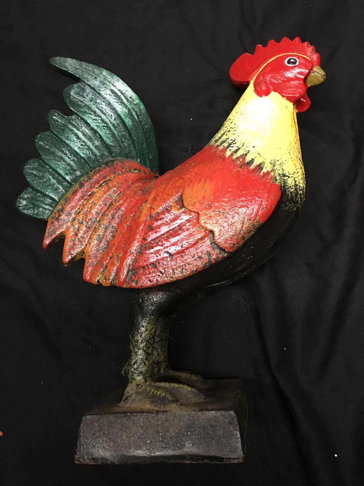 CAST IRON HAND-PAINTED ROOSTER DOOR STOP OR ITEM FOR YOUR KITCHEN-Jantiques LLC.