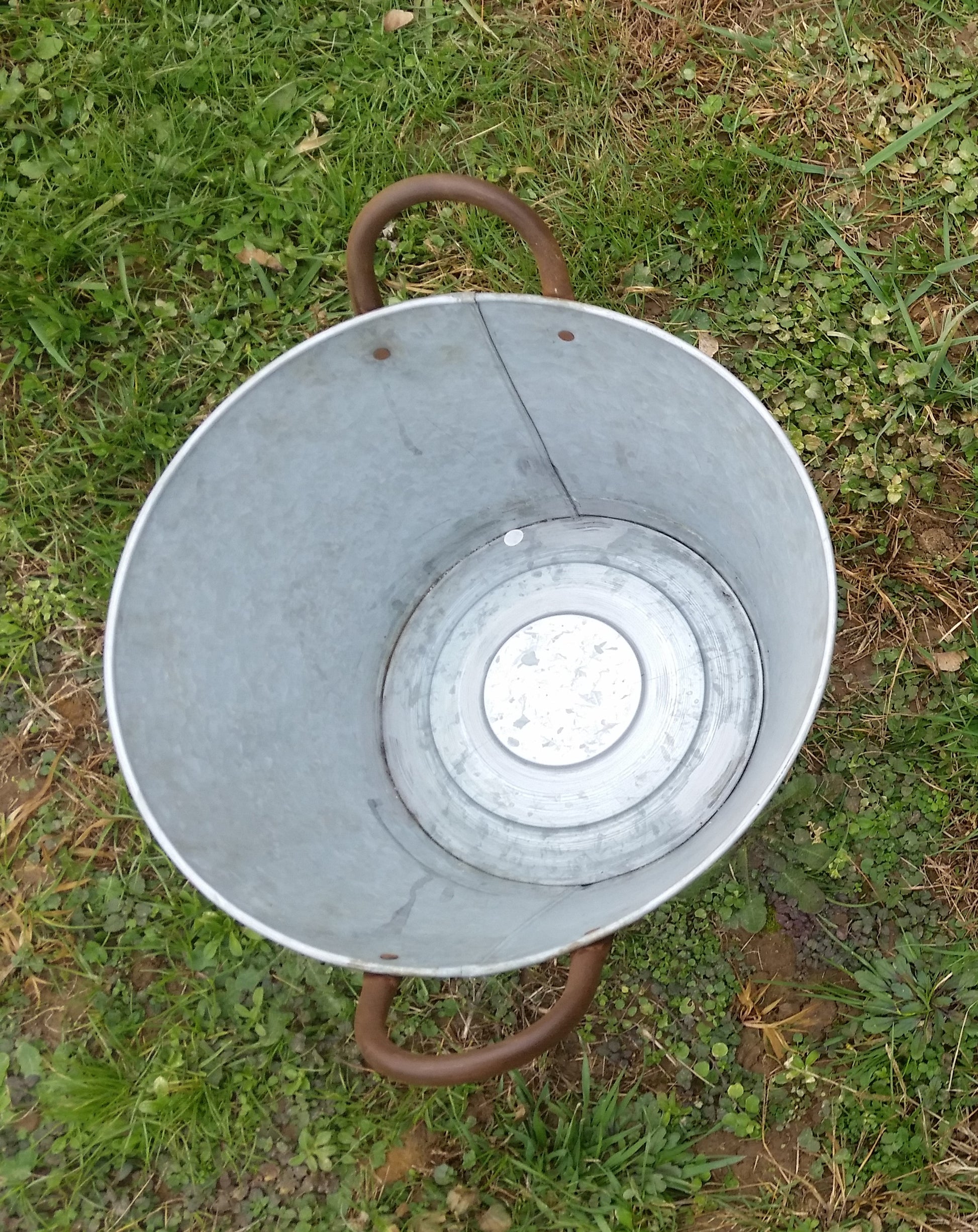 Metal Tin - Small Galvanized Metal Bucket with Handles-Jantiques LLC.