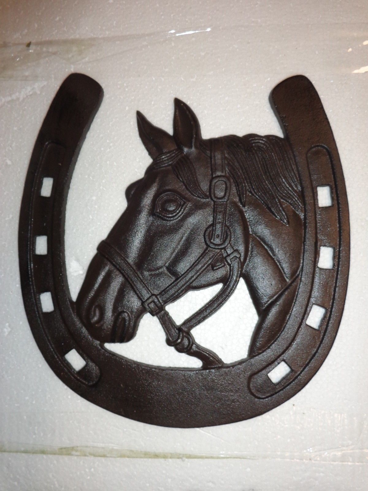 Cast Iron Sign -Horse Head Western Cowboy Wall Plaque-Jantiques LLC.