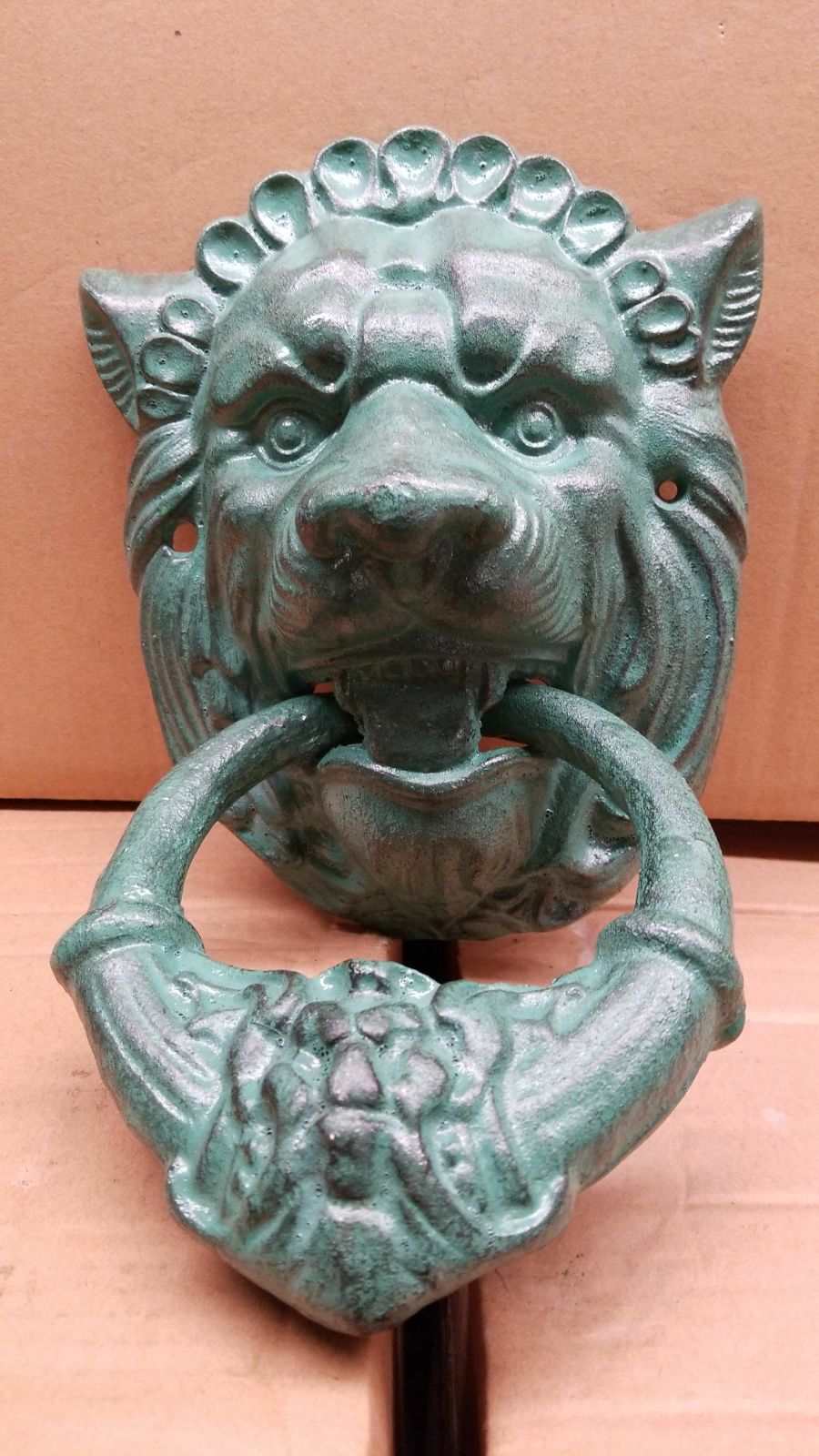 Lion Door Knocker -Cast Iron Gothic Lion Head-Jantiques LLC.